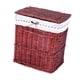 thumbnail image 5 of Ropa de cestería de lavandería cesta de canasta de lavandería con bolsa de revestimiento canasta de ratán tejido para la sala de estar para la guarder Rojo Marrón, 5 of 5