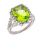 thumbnail image 1 of Anillo BERTHA Juliet chapado en oro blanco de 18 quilates con circonita cúbica verde claro, 1 of 3