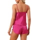 thumbnail image 3 of Conjuntos de Pijama para Mujeres Shorts Sexy Cami Satén para Ropa de Dormir Cómoda y Uso en Salón Todo el Año L Rojo Rosado, 3 of 5