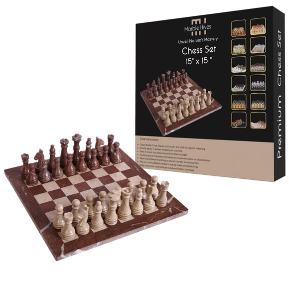 Juego de ajedrez Marble Hives Marina & Virona 38 x 38 cm con tablero