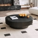 thumbnail image 2 of 39.37'' Round Coffee Table with Storage Solid Wood Veneered Modern Coffee Table Accent Tea Table for Living Room, Bedroom, Apartment or Office, Black, 2 of 3