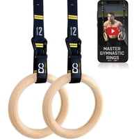 Double Circle - Anillos De Gimnasia De Doble Círculo De Madera De 1.25 Pulgadas Con Correas Y Guía
