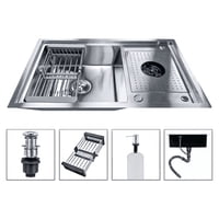 Genérico - Lavaplatos 80X50Cm Acero 304 Con Lavavasos Empotrable Moderno Plateado