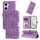 thumbnail image 3 of Funda tipo cartera FOXDOCK para Huawei Nova 10 SE , diseño girasol en relieve, cuero PU, cierre magnético, soporte y tarjetero, 3 of 5