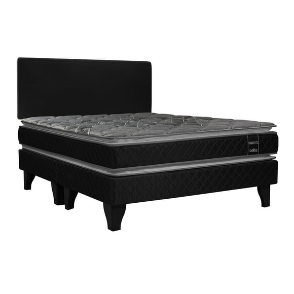 Cama Europea Terapeutic + Respaldo Tela 2 Plaza Base Dividida