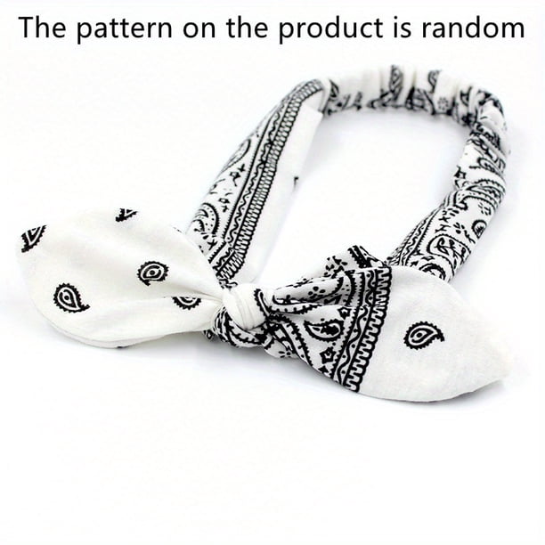 Vintage Boho Paisley Print Headbands - Soft Elastic Bowknot Hair Accessories