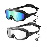 Magideal - 2 Gafas De Natación Con Tapón Para Los Oídos, Antivaho Y Estuche De Almacenamiento, A Prueba De Fugas, Para Adultos, Visión Amplia De 180 Degree, Para Buceo Multi Y Claro