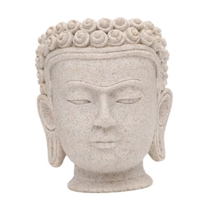 Ioensy - Maceta Con Forma De Cabeza De Buda, Ideal Como Centro De Mesa O Escritorio. Altura: 10,6 Cm.