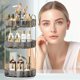 thumbnail image 2 of Organizador de maquillaje Oifecsie, giratorio 360°, 3 niveles con soporte para brochas, 2 of 7