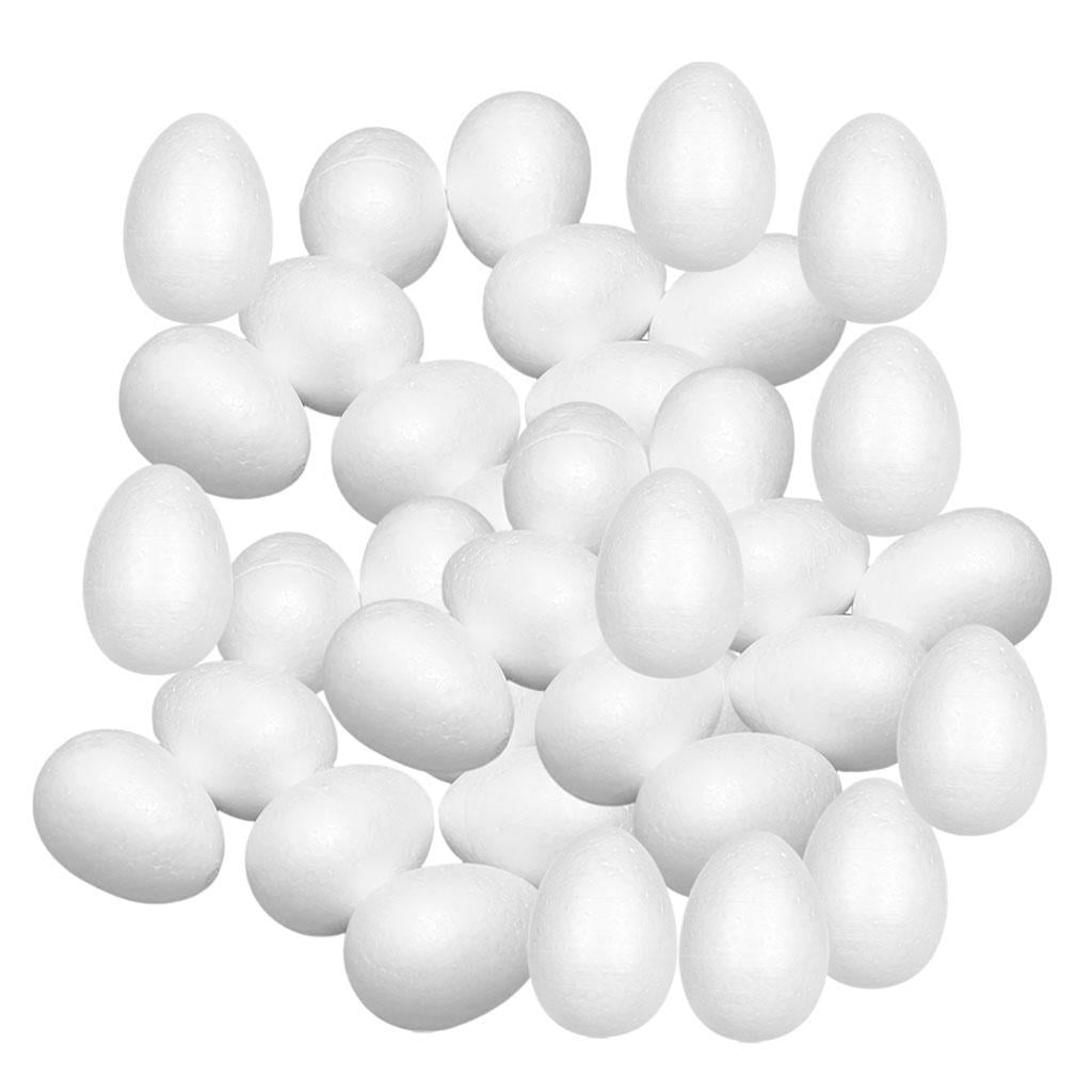 Magideal - Huevos De Pascua, Paquete Artesanal, Juguetes De Pintura, Huevos Blancos En Blanco, Adorno Colgante Para Vacaciones, Pascua, Suministros De Decoración 50 Mm