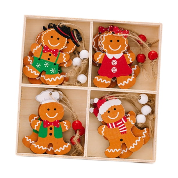 12 Piezas de Adorno Navideño de Hombre de Jengibre, Colgante de Hombre de Jengibre, Colgante de Dibujos Animados para Decoración de Fiesta de árbol de Estilo B