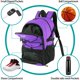 thumbnail image 3 of WOLT | Mochila de baloncesto grande con soporte para balones y compartimento para zapatos separados, ideal para baloncesto, fútbol, voleibol, natación, gimnasio o viajes (morado), 3 of 6