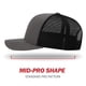 thumbnail image 3 of Gorra de béisbol Richardson 112 Trucker Snapback Split Charcoal, 3 of 7