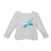 Pillin - Polera Bebé Niña Manga Larga Estampado Mariposa Blanco
