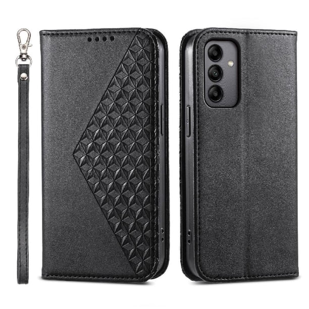 Funda Flip FOXDOCK para Samsung Galaxy A05S , Estilo Billetera con Diseño Rombo, Correa de Mano y Soporte, Uso Diario