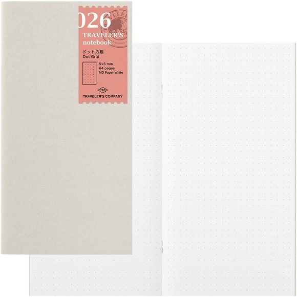 Repuesto Designphil Travelers Notebook de 5 mm con puntos, 64 páginas