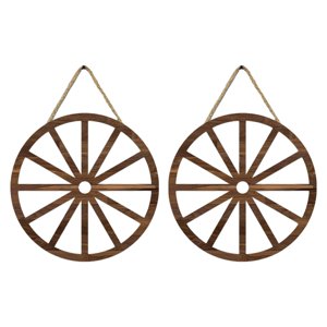 Magideal - Rueda De Carreta De Madera Colgante, Rueda De Madera Vintage Estética Para Colgar En La Pared, Rueda De Madera Decorativa Para Festivales, Tienda Y Ba