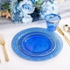 thumbnail image 4 of Juego de platos de plástico Nervure Clear Blue con oro, 150 piezas, 4 of 9