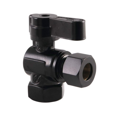 Válvula De Cierre Angular Kingston Brass Kf3310Mb Od Con Manija De Palanca