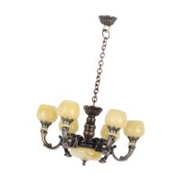 Bothyi - Candelabro En Miniatura A Escala 1/12, Muebles De Simulación, Juguetes, Lámpara Colgante, Modelo De Bronce