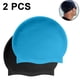 thumbnail image 1 of Gorro de natación para cabello largo - Gorros de natación de silicona para niñas, niños y adultos (paquete de 2), 1 of 8