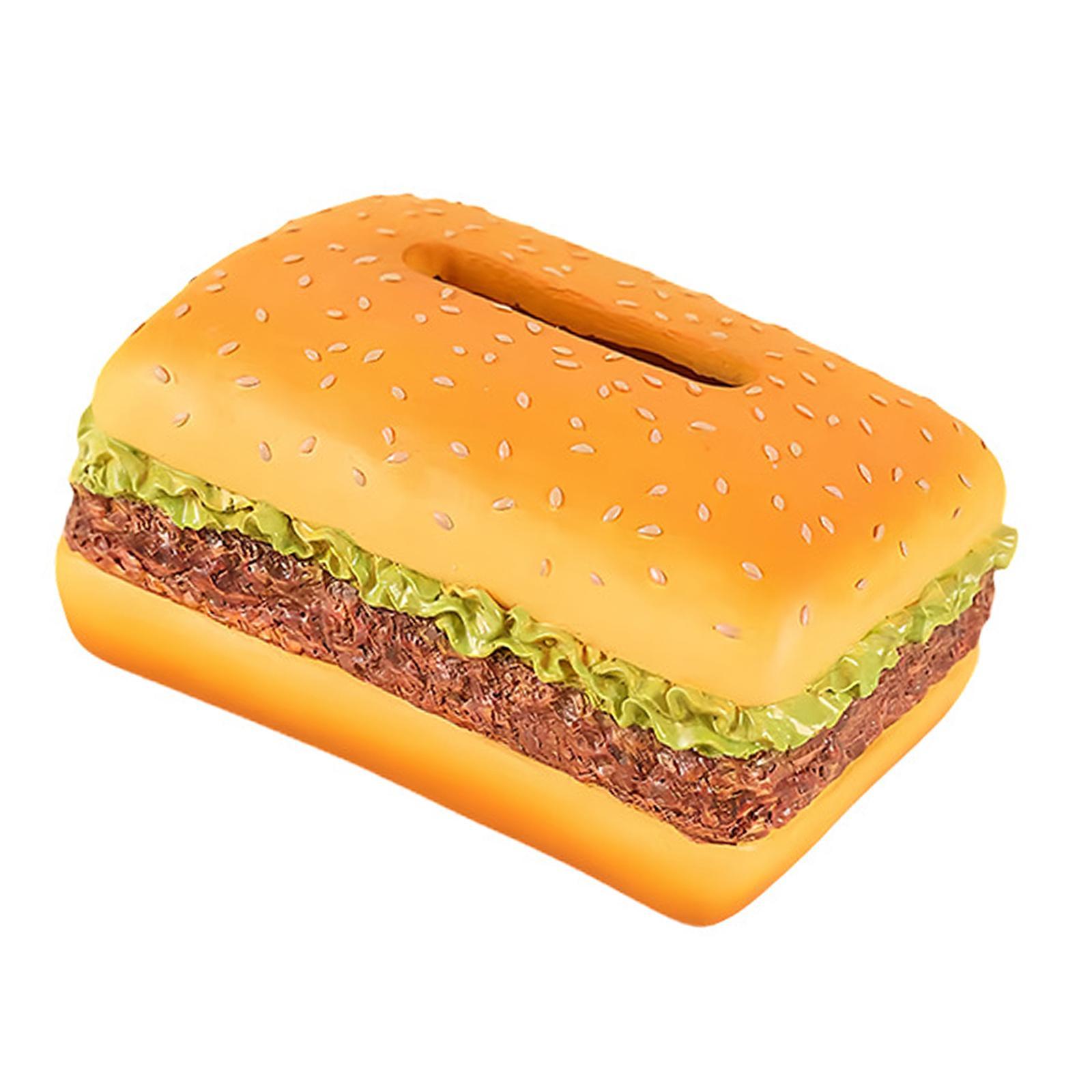 Magideal - Caja De Pañuelos De Hamburguesa, Soporte De Pañuelos De Escritorio, Decoración De Regalos, Caja De Pañuelos, Caja De Papel Higiénico, Servilletero Par Hamburguesa Cuadrada