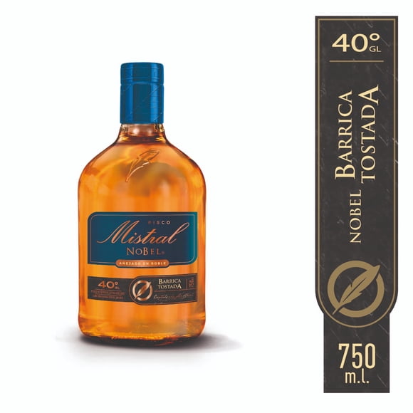 Pisco Botella Mistral Nobel Barrica Tostada, 750 cc