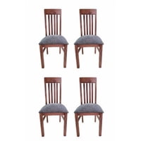 Koliat - Pack 4 Sillas Italia Nogal Tapiz Gris