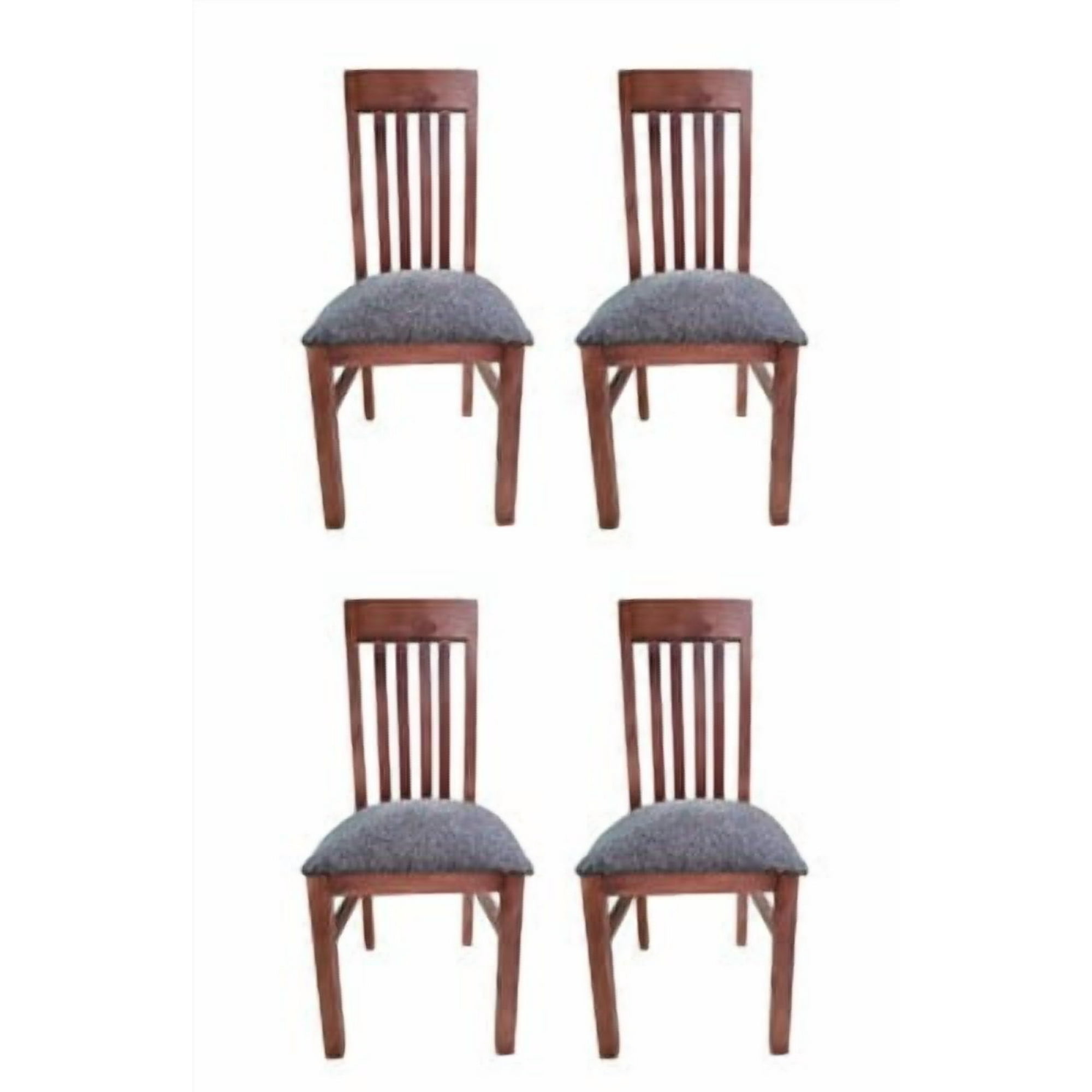 Koliat - Pack 4 Sillas Italia Nogal Tapiz Gris