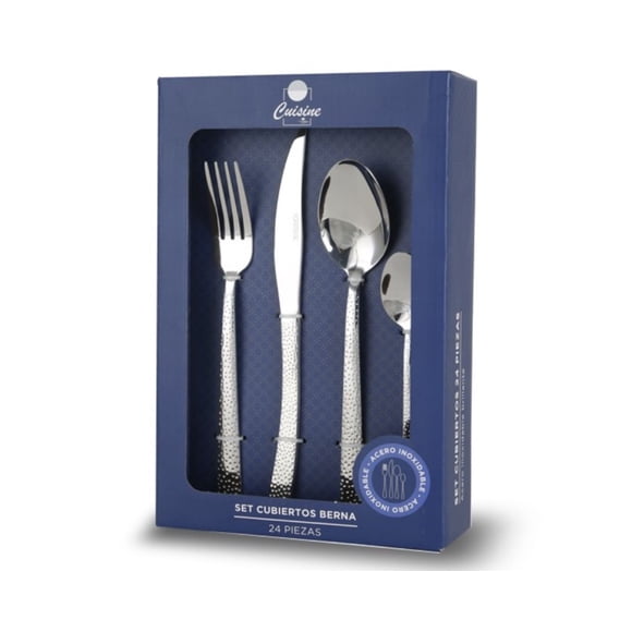 Set de Cubiertos Acero Inoxidable 24 piezas modelo Berna