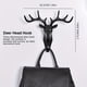 thumbnail image 3 of 1pc Deer Head Antler Adhesive Utility Hooks, Wall Door Hanger, Animal Shape Keys Coat Hat Umbrella Holder, Single Hook For Living Room Bedroom Bathroom, 3 of 4