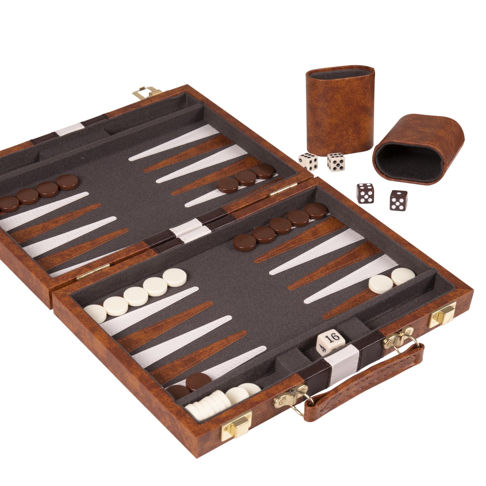 Set De Backgammon Crazy Games Classic De 28 Cm Con Funda De Piel