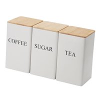 Bothyi - 3 Recipientes De Café, Té, Azúcar, Botes De Cocina Modernos Para Encimera, Tarros Blancos De 3 Piezas