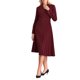 thumbnail image 1 of INSPIRE CHIC Vestido Midi Plisado de Línea A con Cuello Envolvente y Solapa para Mujer, Manga Larga, Talla M, Rojo Vino, 1 of 5