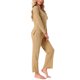 thumbnail image 4 of Conjuntos de pijama para mujeres con botones, manga larga, cuello en V, ropa de descanso, pantalones con cintura elástica, 2 piezas con bolsillos XS Amarillo, 4 of 6