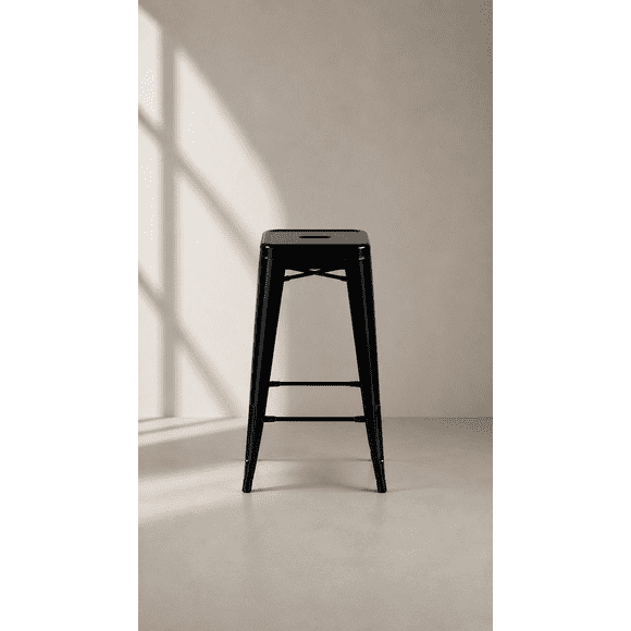 Pack de 4 Pisos Tolix 75 cm con Filtro UV Metal apto para Terraza Exterior - Negro