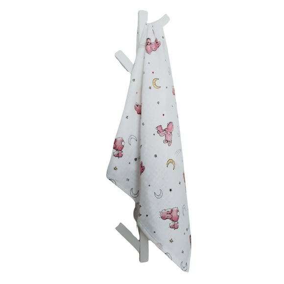 Tuto de Muselina 70x70 cm 100% algodón orgánico - Conejito rosado