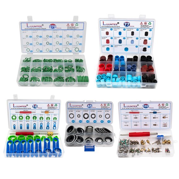 Kit de reparación de aire acondicionado para coche Luumtee, juego de 5 piezas con juntas tóricas, 270 piezas