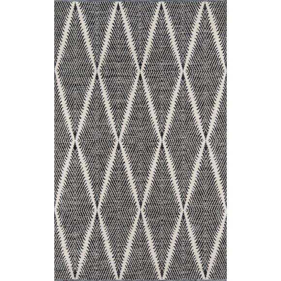 Alfombra Erin Gates de Momeni River Beacon negra, 60 x 90 cm