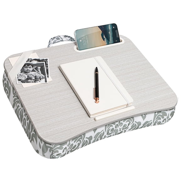 Lap Desk LapGear Designer Gray Damask para ordenadores portátiles de 15,6 pulgadas