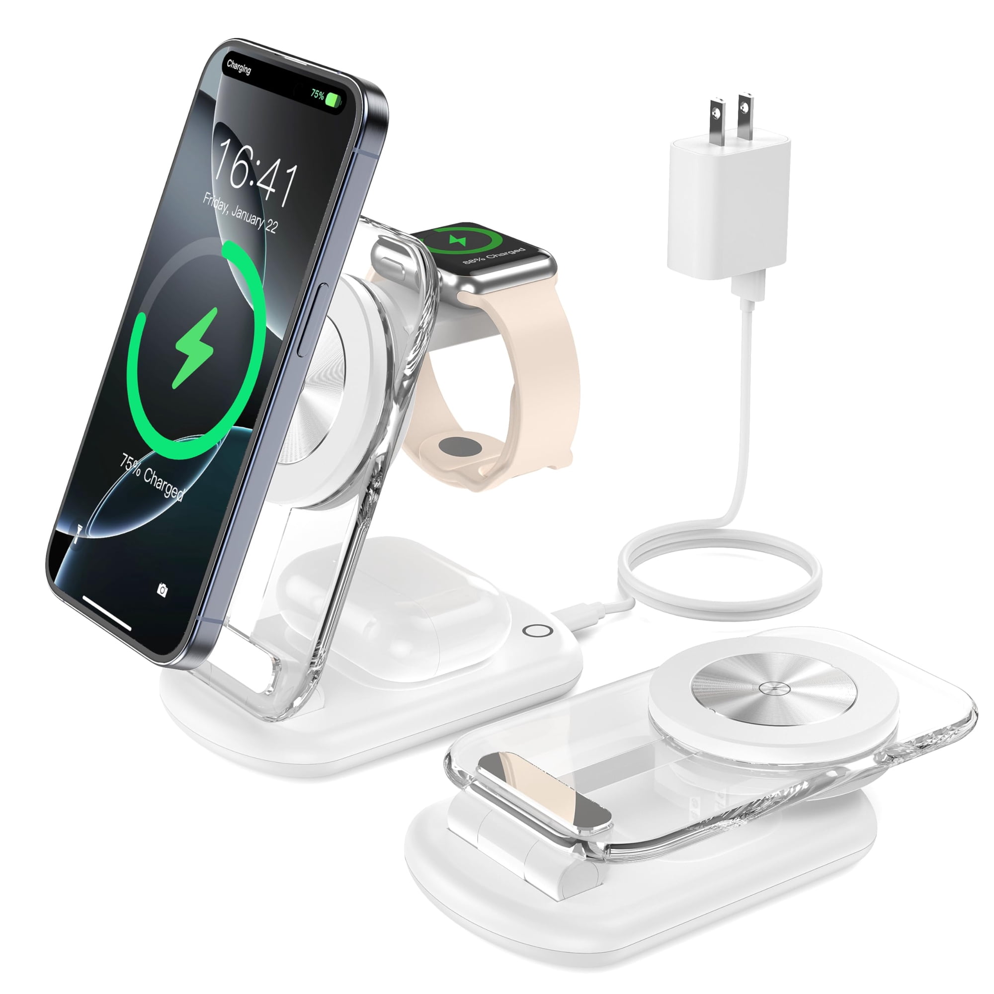 Estación De Carga Inalámbrica Mukiya 3 En 1 Para Dispositivos Apple