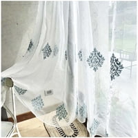 Wyj Hogar - Set De 02 Visillos Bordados Con Argollas 140X230 Cm Mod03