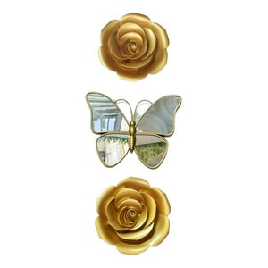 Genérico - Set 3 Espejo Mariposas Diseño Flores Pared Decorativo Jhn