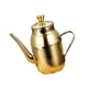 thumbnail image 3 of Dispensador de aceite Cruet de aceite Contenedor de aceite de acero inoxidable Caño largo Olla de aceite para cocina Buffets Panaderías Restaurantes C Oro 300ml, 3 of 5