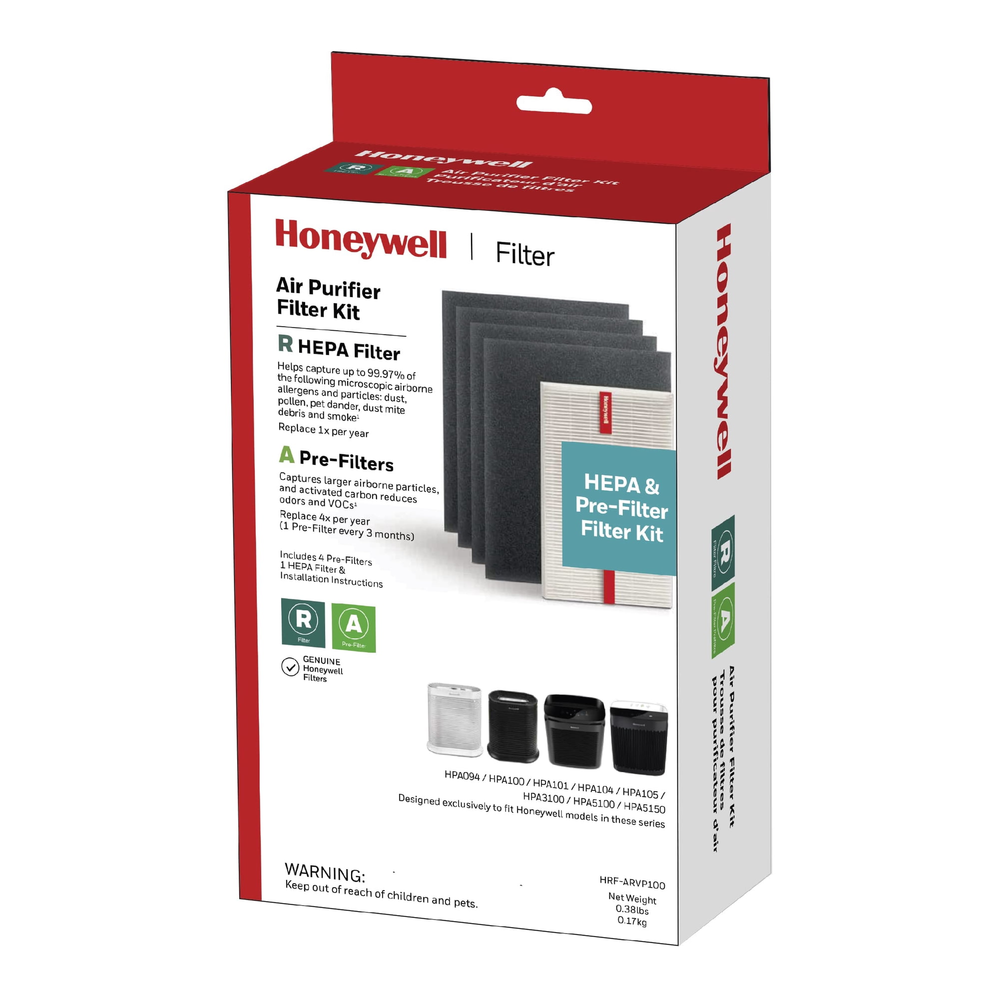 Kit De Filtro Para Purificador De Aire Honeywell Hepa R De Repuesto