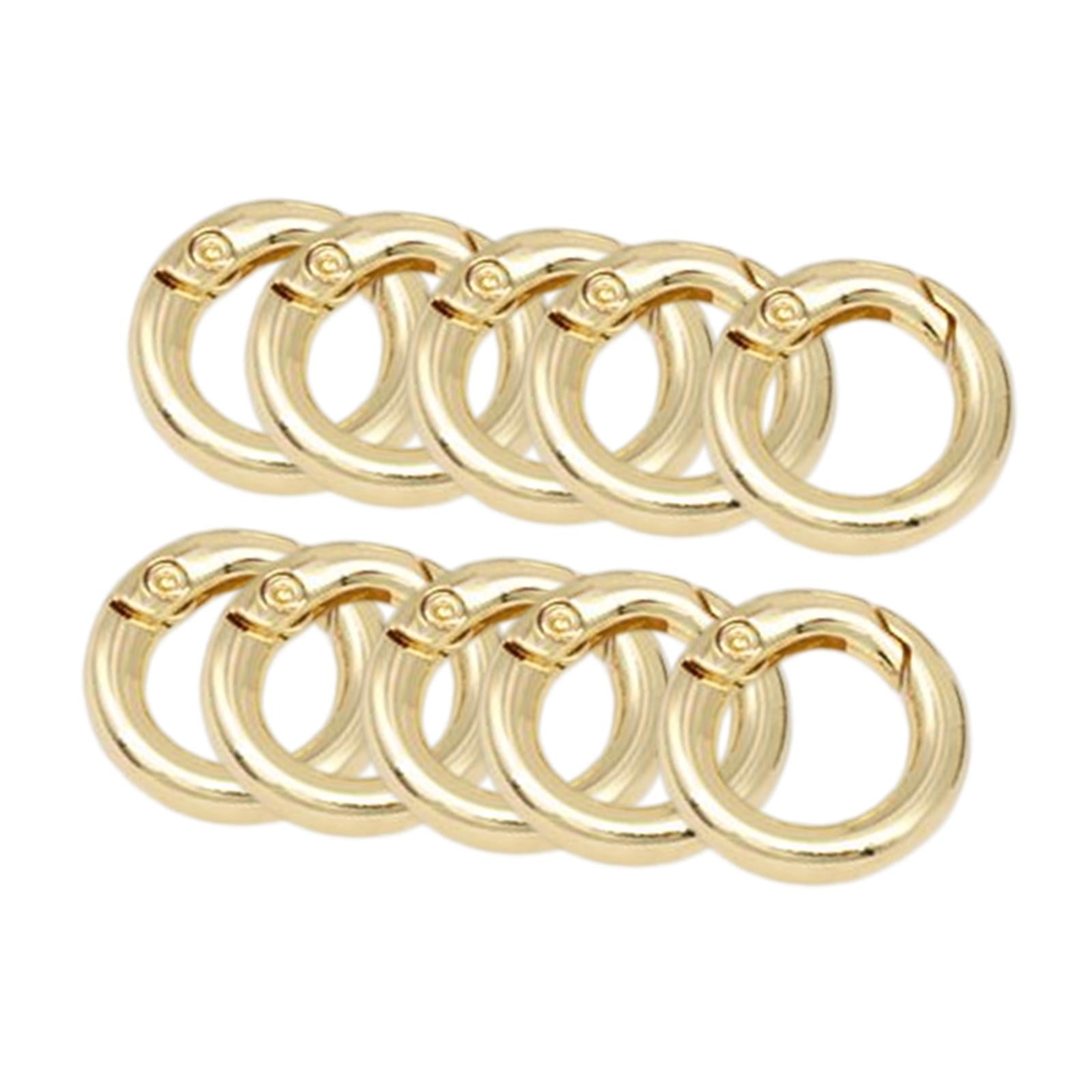 Magideal - 10x Clips De Presión De Mosquetón Duraderos Hebillas De Cierre Accesorio De Organización Conector O Para Llavero Monederos Correa De Llavero Artesanía , Dorado
