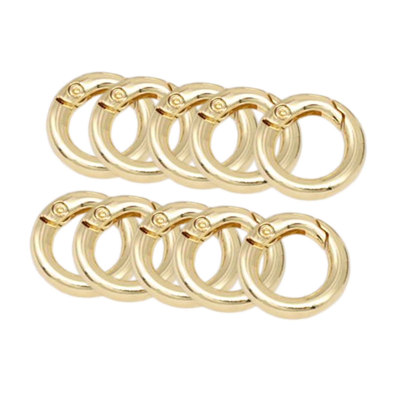 Magideal - 10X Clips De Presión De Mosquetón Duraderos Hebillas De Cierre Accesorio De Organización Conector O Para Llavero Monederos Correa De Llavero Artesanía , Dorado