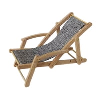 Magideal - 1:12 Casa De Muñecas Miniatura Silla De Playa Modelo Miniatura Muebles Habitación Colecciones Madera Simulada Mini Silla Para Decoración Diseño Modelo Gris