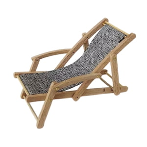 Magideal - 1:12 Casa De Muñecas Miniatura Silla De Playa Modelo Miniatura Muebles Habitación Colecciones Madera Simulada Mini Silla Para Decoración Diseño Modelo Gris