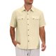 thumbnail image 5 of INSPIRE CHIC Camisa de Verano para Hombre con Bolsillos Dobles en el Pecho, Manga Corta, Camisas de Lino Transpirables M Beige, 5 of 6